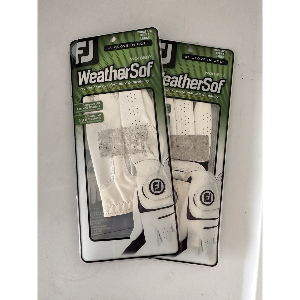 2 BRAND NEW FootJoy Women's Large Fits Right Hand  WeatherSof  Gloves White